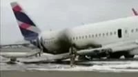 Así quedó la aeronave tras aterrizaje de emergencia en el Aeropuerto Jorge Chávez