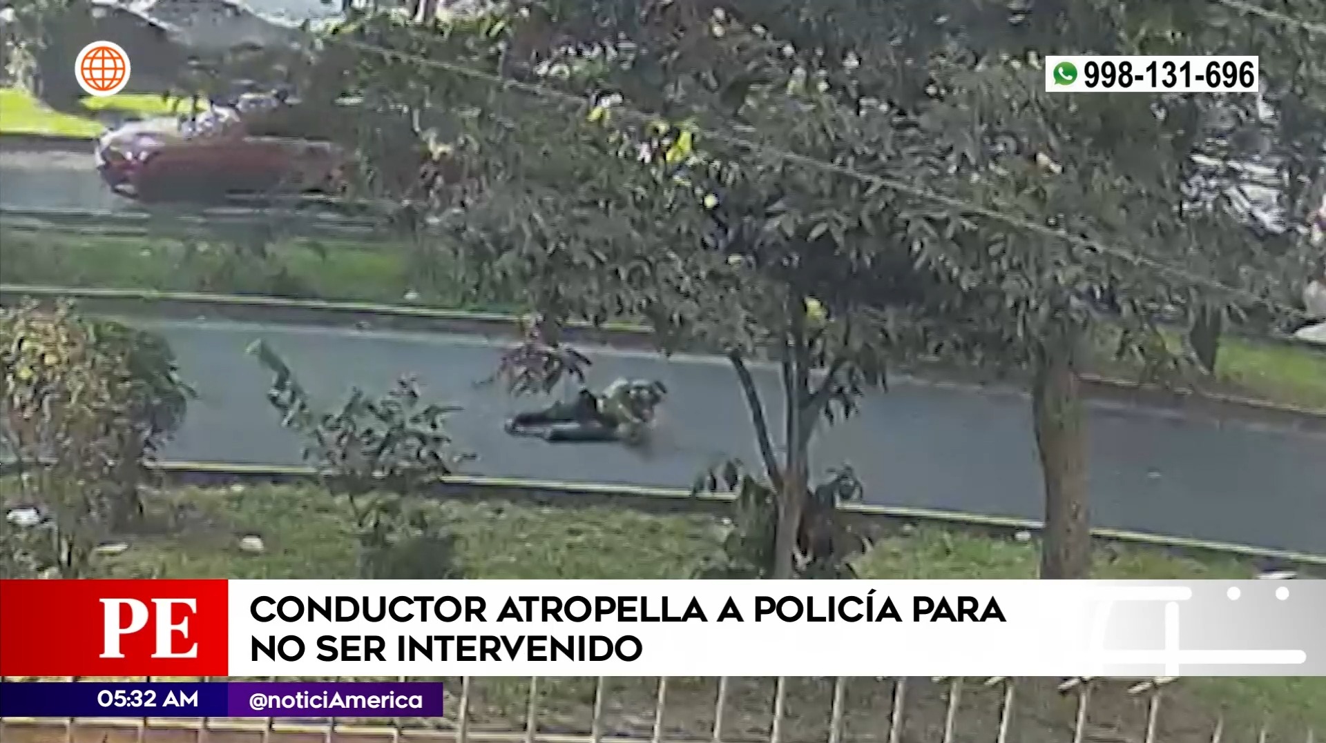 Policía atropellado en Ate. Foto: América Noticias