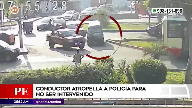 Ate: Conductor atropelló a policía para no ser intervenido