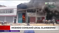 Ate: Incendio consumió local clandestino y viviendas
