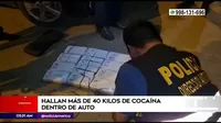 Ate: Policía halló más de 40 kilos de cocaína dentro de auto