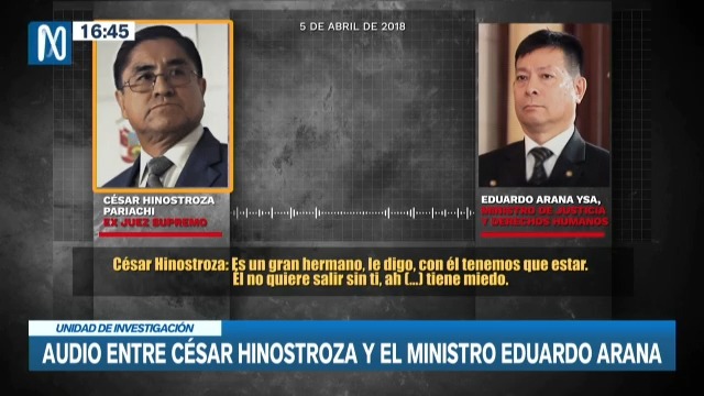 El audio entre el ministro de Justicia y César Hinostroza, vinculado a Los Cuellos Blancos