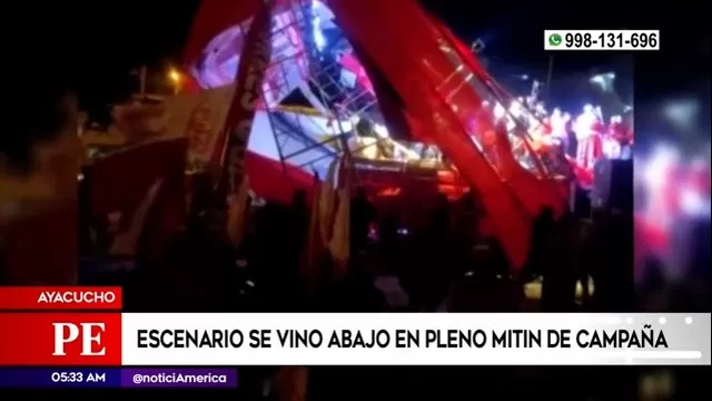 Ayacucho: Escenario se vino abajo en pleno mitin de campaña