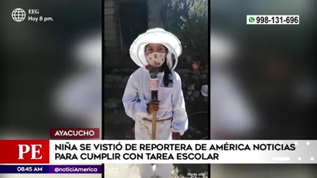 Ayacucho: Niña recreó el trabajo de una reportera de América Noticias 