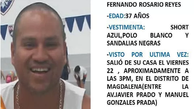 Se busca a Fernando Rosario Reyes. Foto: América TV