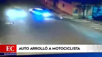 Barranca: Cámara de seguridad registró impacto entre moto y auto