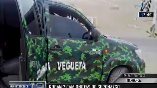 Barranca: delincuentes fingen ser del Serenazgo para robar dos camionetas / Canal N