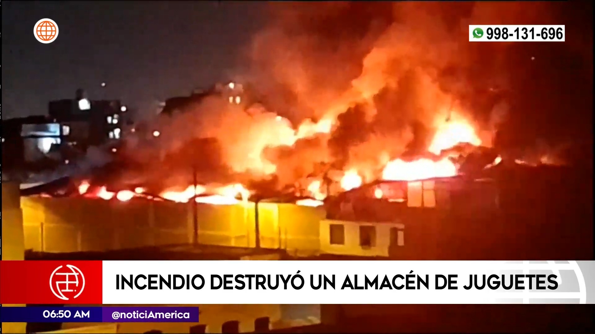 Incendio en Barrios Altos. Foto: América Noticias