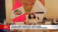 Violeta Bermúdez pide unión para enfrentar la pandemia del coronavirus