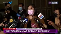 Betssy Chávez: “Hay discrepancias en Perú Libre, pero no rupturas”