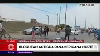 Bloquean antigua Panamericana Norte en Barranca