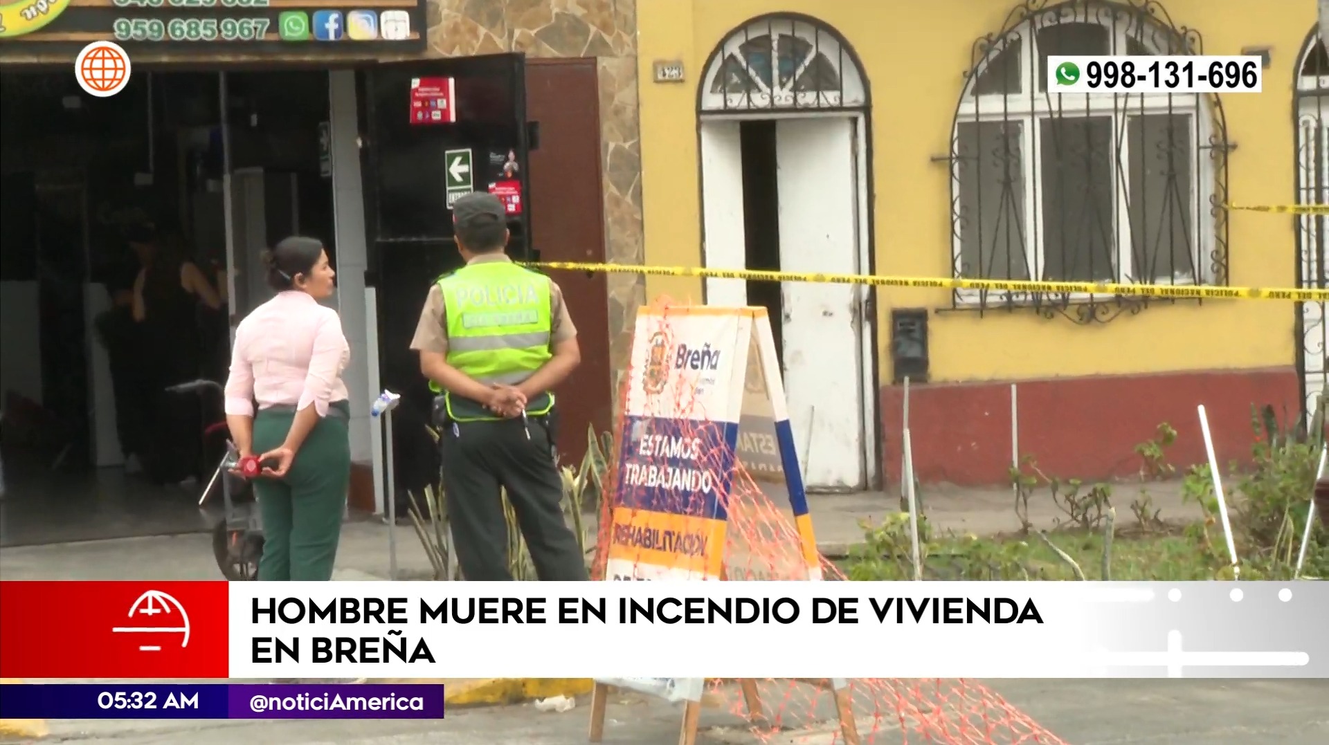 Hombre murió en incendio en Breña. Foto: América Noticias