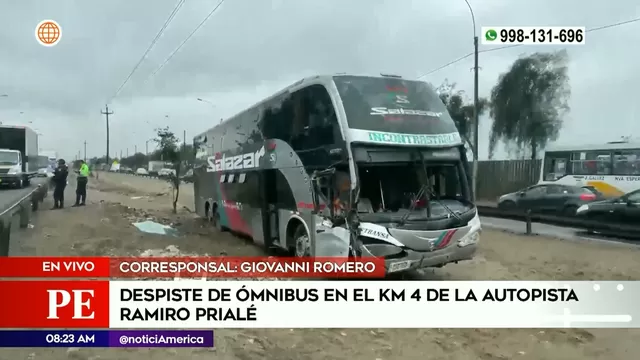 Bus interpovincial se despistó en carretera Ramiro Prialé