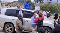 Cajamarca: Joven le grita "golpista" a César Acuña en acto de campaña