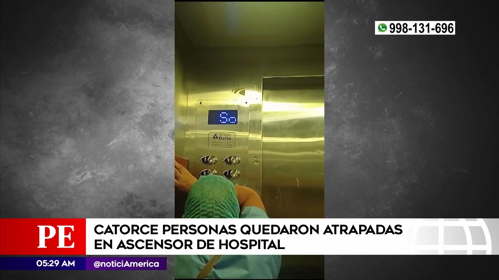 Personas atrapadas en ascensor de hospital. Foto: América Noticias