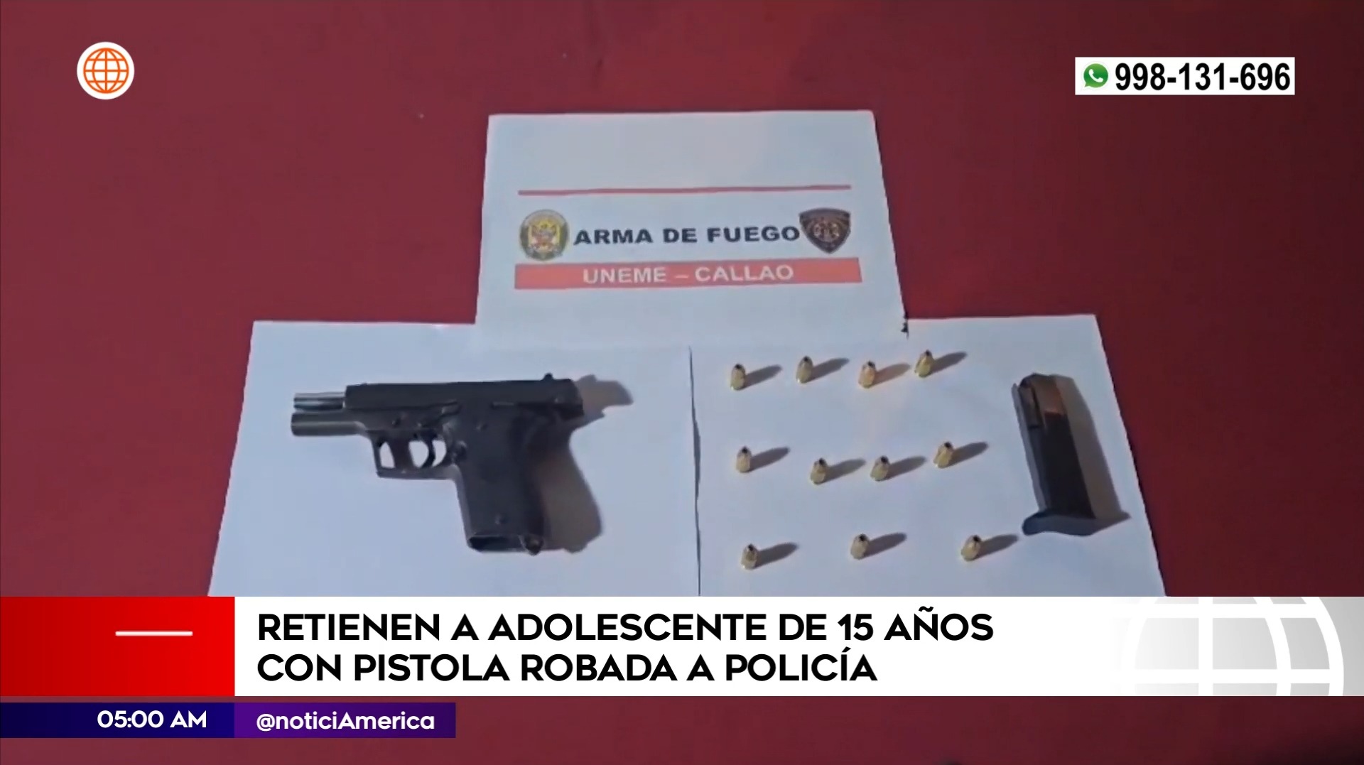 Hallan a adolescente con arma en el Callao. Foto: América Noticias