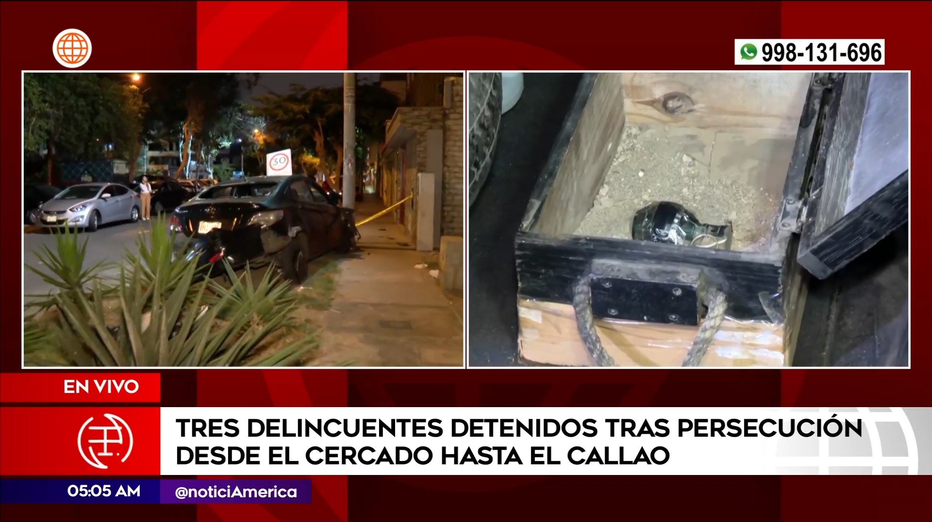 Captura de delincuentes en el Callao. Foto: América Noticias