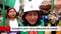 Candidata Elizabeth León visitó mercado de Comas