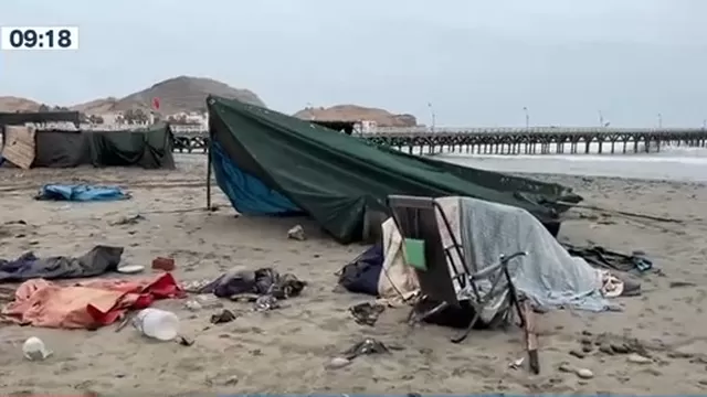 Cañete: Fuerte oleaje causó daños en orilla del balneario Cerro Azul