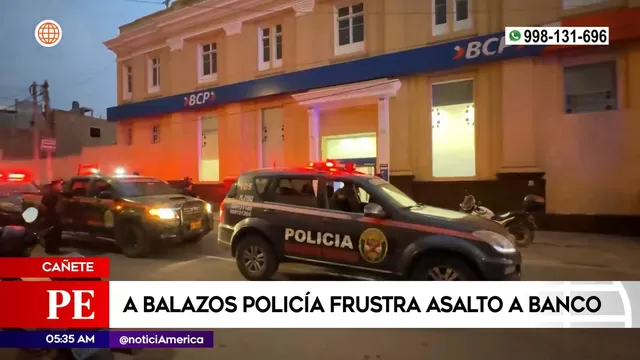 Cañete: Policía frustra a balazos asalto a banco