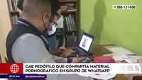 Capturan a pedófilo que compartía videos en grupo Whatsapp