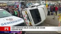 Carabayllo: Diez heridos tras choque de combi y bus
