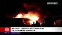 Carabayllo: Incendio destruyó 7 viviendas en asentamiento humano