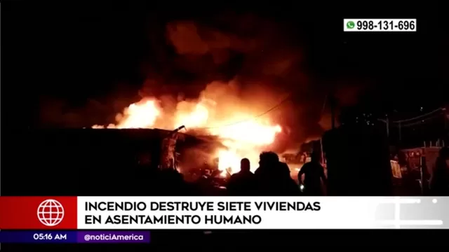Carabayllo: Incendio destruyó 7 viviendas en asentamiento humano