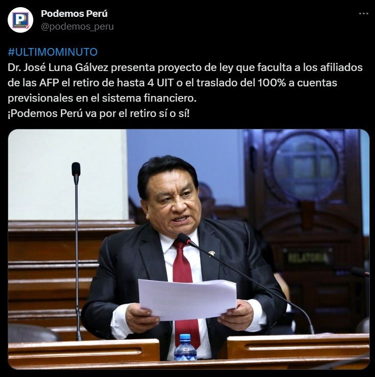 Imagen: Twitter/Podemos Perú