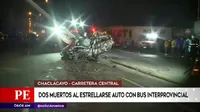 Carretera Central: Dos personas murieron al estrellarse auto contra bus interprovincial