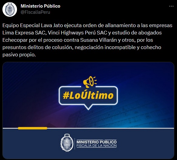 Caso Susana Villarán: Equipo Lava Jato allana sede de Lima Expresa SAC
