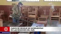 Casos de dengue se incrementan en 21 regiones del Perú