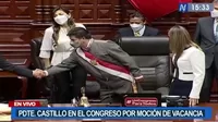 Moción de vacancia: Castillo abandonó el Congreso y dejó a su abogado en el Hemiciclo 