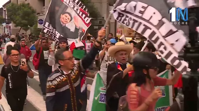 Centro de Lima: Manifestaciones contra el gobierno de Boluarte a un año del golpe de Estado