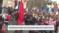 Seguidores de Pedro Castillo realizaron marcha en el Cercado de Lima