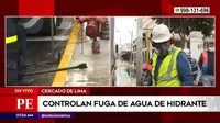 Cercado de Lima: Accidente provocó fuga de agua de hidrante