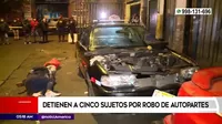 Cercado de Lima: Detienen a cinco sujetos por robo de autopartes 