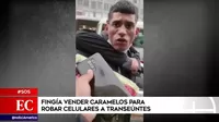 Cercado de Lima: Fingía vender caramelos para robar celulares a transeúntes