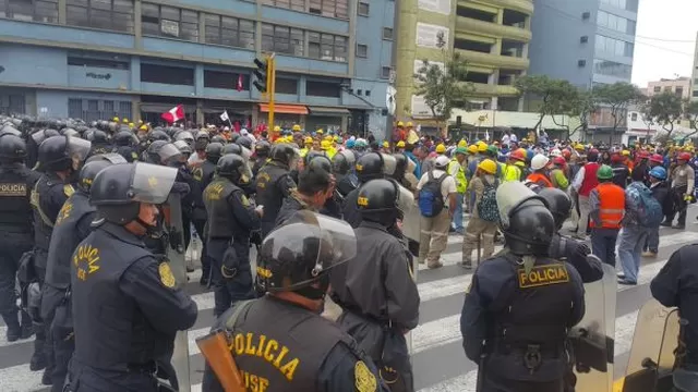 Mineros protestando. Foto: @Giragu