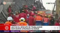 Cercado de Lima: Obrero fue rescatado tras 16 horas de estar atrapado por caída de tanque de agua