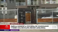 Cercado de Lima: Pareja robó bicicleta de la cochera de un condominio