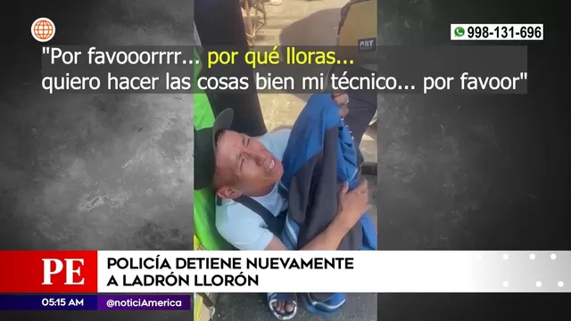 Cercado de Lima: Policía detuvo nuevamente a ladrón llorón