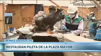Cercado de Lima: Restauran pileta y balcones de la Plaza de Armas 