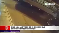 Cercado de Lima: Sale a la luz video de choque de bus contra Corredor Morado