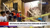 Cercado de Lima: Seis familias damnificadas tras derrumbe de quinta