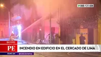 Cercado de Lima: Sujetos detenidos por provocar incendio en edificio