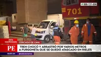 Cercado de Lima: Tren chocó con furgoneta y la arrastró por varios metros
