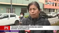 Cercado de Lima: Vecinos piden inspección en grifo donde auto estalló