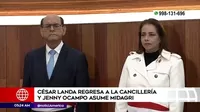 César Landa regresa a Cancillería y Jenny Ocampo asume Midagri
