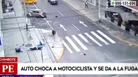 Chimbote: Auto choca a motociclista y se da a la fuga